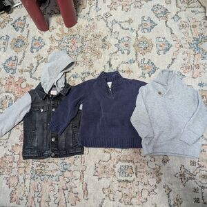 2T Kids' Navy and Gray Sweater Set